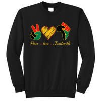 Peace Love Juneteenth Pride Black Black Queen & King Sweatshirt