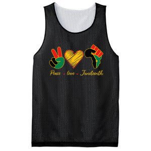 Peace Love Juneteenth Pride Black Black Queen & King Mesh Reversible Basketball Jersey Tank