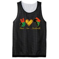 Peace Love Juneteenth Pride Black Black Queen & King Mesh Reversible Basketball Jersey Tank