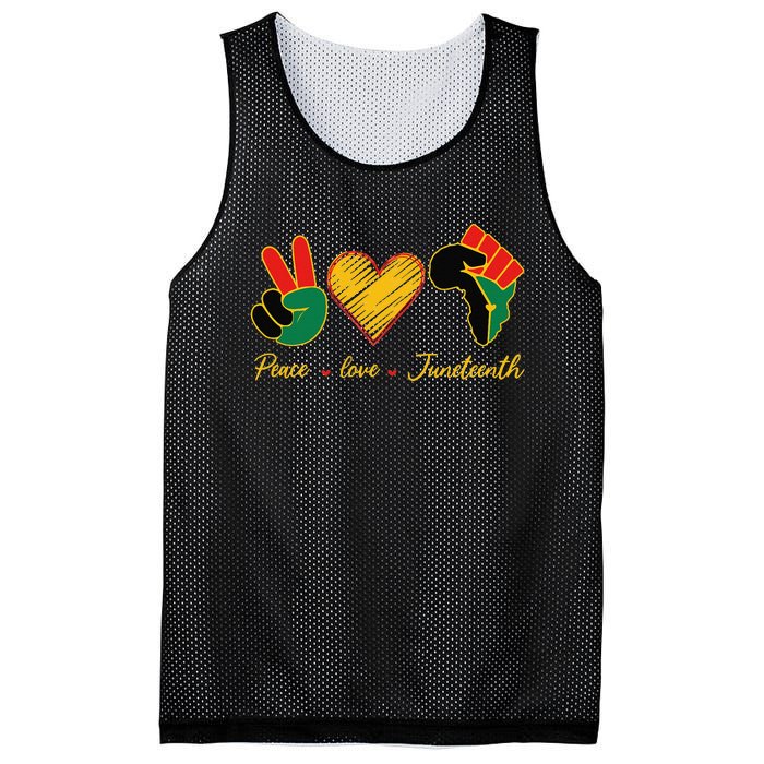 Peace Love Juneteenth Pride Black Black Queen & King Mesh Reversible Basketball Jersey Tank