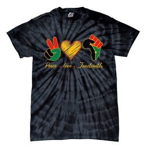 Peace Love Juneteenth Pride Black Black Queen & King Tie-Dye T-Shirt