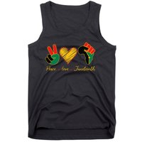 Peace Love Juneteenth Pride Black Black Queen & King Tank Top