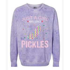 Pickles Lover Just A Who Loves Pickles Cute Gift Colorblast Crewneck Sweatshirt