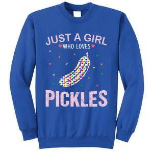 Pickles Lover Just A Who Loves Pickles Cute Gift Tall Sweatshirt