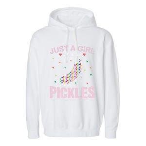 Pickles Lover Just A Who Loves Pickles Cute Gift Garment-Dyed Fleece Hoodie