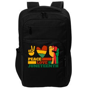 Peace Love Junenth 1865 Freedom Black History June 19 Gift Impact Tech Backpack