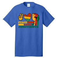 Peace Love Junenth 1865 Freedom Black History June 19 Gift Tall T-Shirt