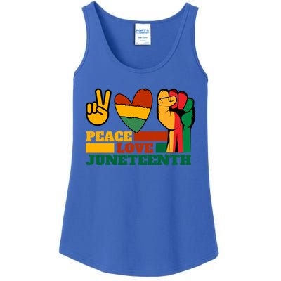 Peace Love Junenth 1865 Freedom Black History June 19 Gift Ladies Essential Tank