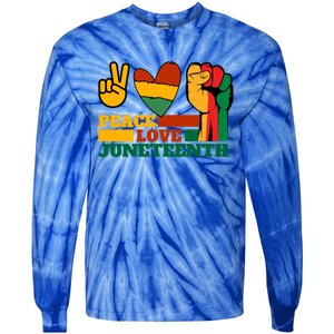 Peace Love Junenth 1865 Freedom Black History June 19 Gift Tie-Dye Long Sleeve Shirt