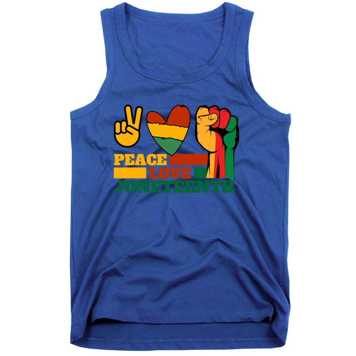 Peace Love Junenth 1865 Freedom Black History June 19 Gift Tank Top