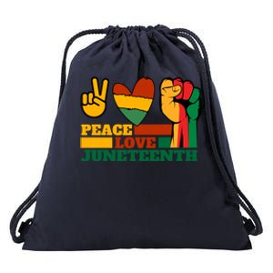 Peace Love Junenth 1865 Freedom Black History June 19 Gift Drawstring Bag