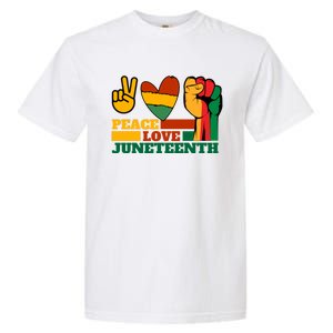 Peace Love Junenth 1865 Freedom Black History June 19 Gift Garment-Dyed Heavyweight T-Shirt