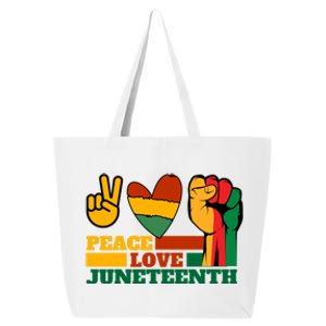 Peace Love Junenth 1865 Freedom Black History June 19 Gift 25L Jumbo Tote