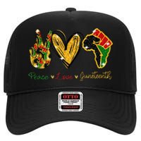 Peace Love Juneteenth Black History Pride African American High Crown Mesh Back Trucker Hat