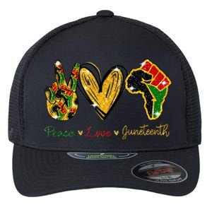 Peace Love Juneteenth Black History Pride African American Flexfit Unipanel Trucker Cap