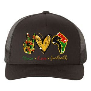 Peace Love Juneteenth Black History Pride African American Yupoong Adult 5-Panel Trucker Hat