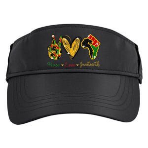 Peace Love Juneteenth Black History Pride African American Adult Drive Performance Visor