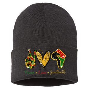 Peace Love Juneteenth Black History Pride African American Sustainable Knit Beanie