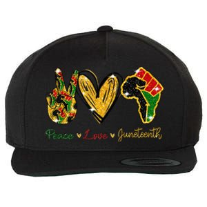 Peace Love Juneteenth Black History Pride African American Wool Snapback Cap