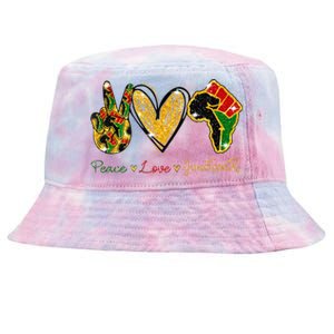 Peace Love Juneteenth Black History Pride African American Tie-Dyed Bucket Hat