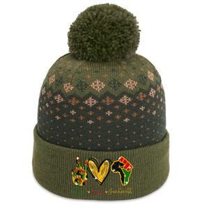 Peace Love Juneteenth Black History Pride African American The Baniff Cuffed Pom Beanie