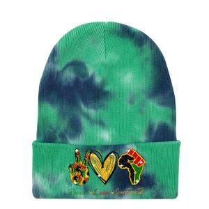 Peace Love Juneteenth Black History Pride African American Tie Dye 12in Knit Beanie