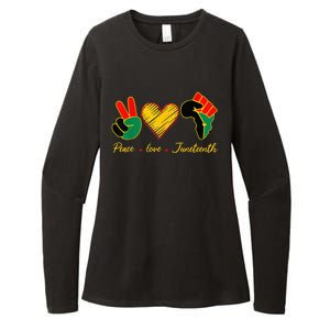 Peace Love Juneteenth Pride Black Girl Black Queen & King Womens CVC Long Sleeve Shirt