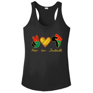 Peace Love Juneteenth Pride Black Girl Black Queen & King Ladies PosiCharge Competitor Racerback Tank