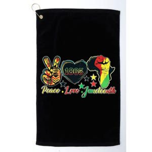 Peace Love Junenth Pride Black Black Queen And King Gift Platinum Collection Golf Towel