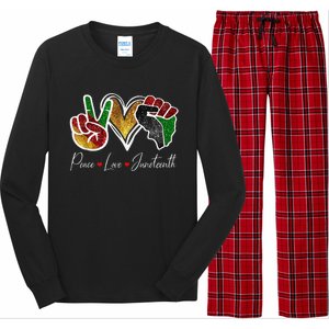 Peace Love Juneteenth Black Pride Freedom 4th Of July Long Sleeve Pajama Set