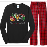 Peace Love Juneteenth Black Pride Freedom 4th Of July Long Sleeve Pajama Set