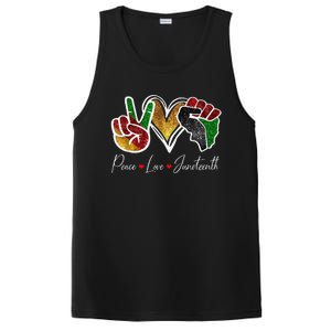 Peace Love Juneteenth Black Pride Freedom 4th Of July PosiCharge Competitor Tank