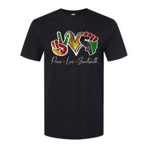 Peace Love Juneteenth Black Pride Freedom 4th Of July Softstyle CVC T-Shirt