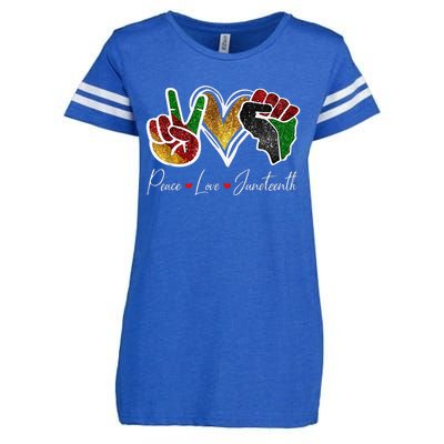 Peace Love Juneteenth Black Pride Freedom 4th Of July Enza Ladies Jersey Football T-Shirt