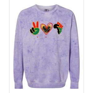 Peace Love Juneteenth Pride Black Remembering My Ancestors Colorblast Crewneck Sweatshirt