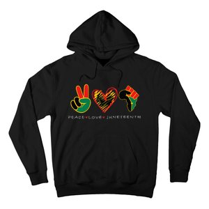 Peace Love Juneteenth Pride Black Remembering My Ancestors Hoodie