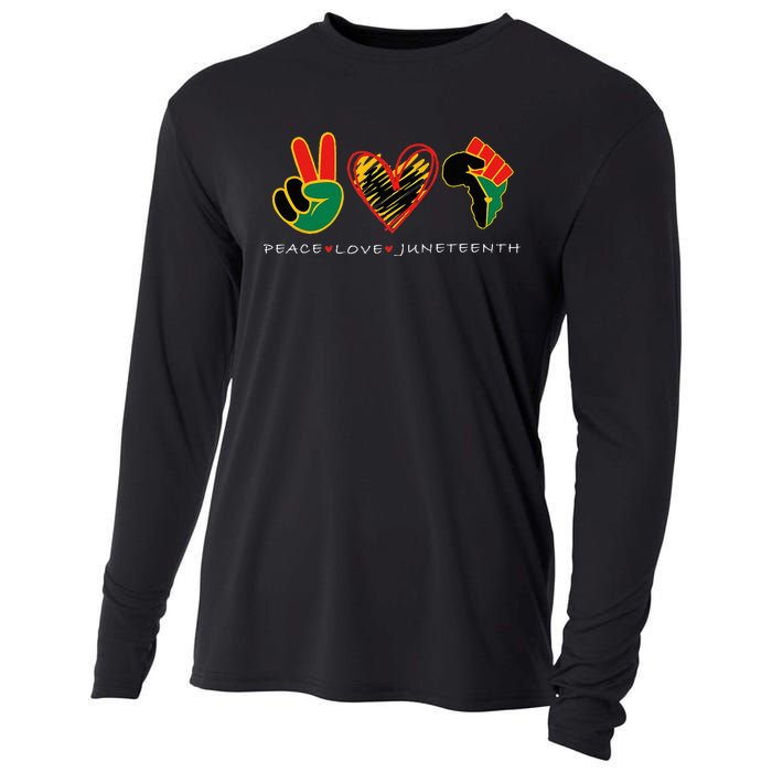 Peace Love Juneteenth Pride Black Remembering My Ancestors Cooling Performance Long Sleeve Crew