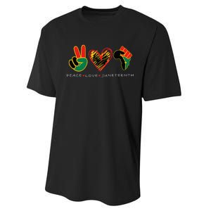 Peace Love Juneteenth Pride Black Remembering My Ancestors Performance Sprint T-Shirt