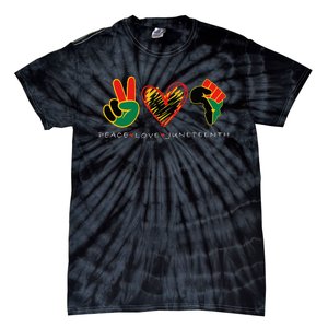 Peace Love Juneteenth Pride Black Remembering My Ancestors Tie-Dye T-Shirt