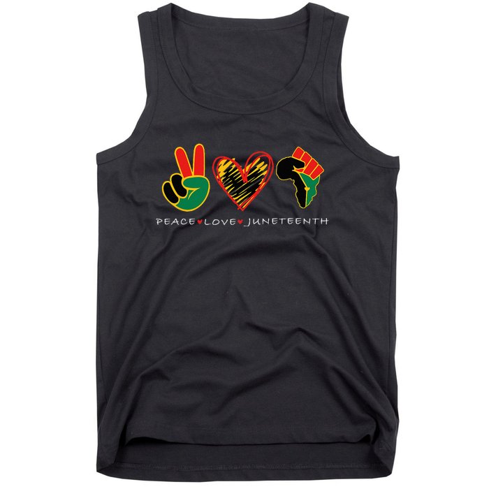 Peace Love Juneteenth Pride Black Remembering My Ancestors Tank Top