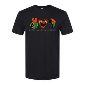 Peace Love Juneteenth Pride Black Remembering My Ancestors Softstyle CVC T-Shirt