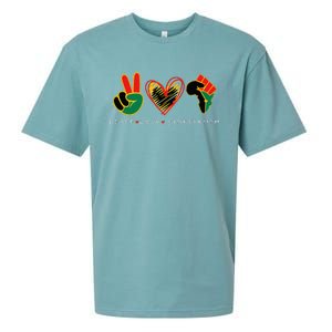 Peace Love Juneteenth Pride Black Remembering My Ancestors Sueded Cloud Jersey T-Shirt