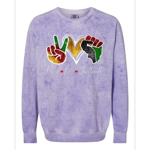 Peace Love Juneteenth Black Pride Freedom 4th Of July Colorblast Crewneck Sweatshirt