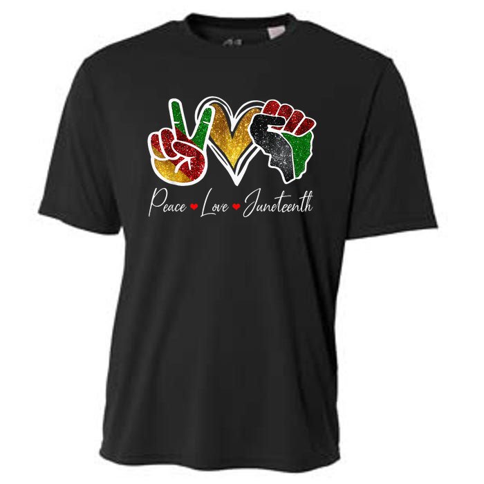 Peace Love Juneteenth Black Pride Freedom 4th Of July Cooling Performance Crew T-Shirt