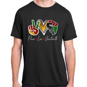 Peace Love Juneteenth Black Pride Freedom 4th Of July Adult ChromaSoft Performance T-Shirt