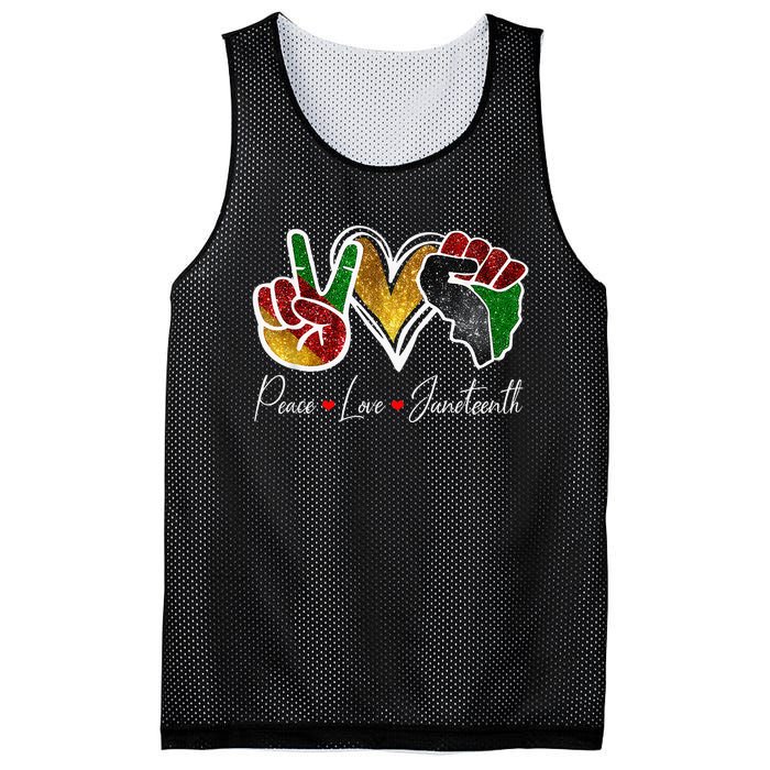 Peace Love Juneteenth Black Pride Freedom 4th Of July Mesh Reversible Basketball Jersey Tank