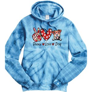 Peace Love Jack Russell Terrier Dog Lovers Leopard Tie Dye Hoodie