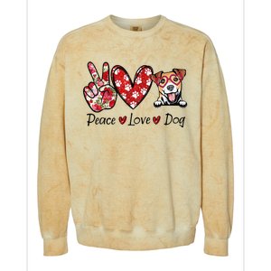 Peace Love Jack Russell Terrier Dog Lovers Leopard Colorblast Crewneck Sweatshirt