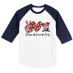 Peace Love Jack Russell Terrier Dog Lovers Leopard Baseball Sleeve Shirt