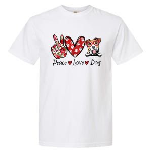 Peace Love Jack Russell Terrier Dog Lovers Leopard Garment-Dyed Heavyweight T-Shirt